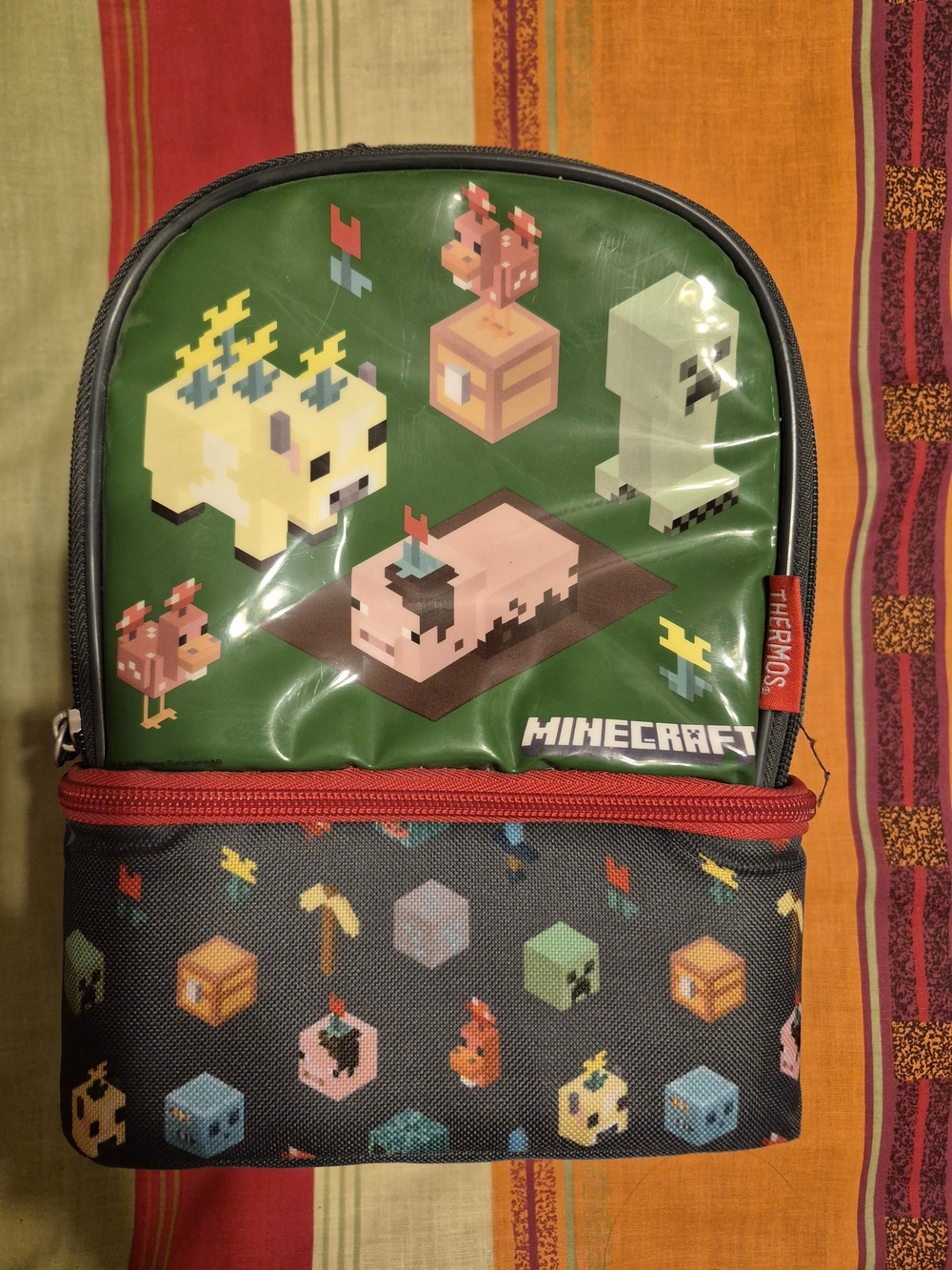 Minecraft Kids Lunch Bag - Green Pixel Characters